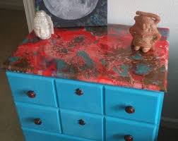 Refurbished Resin Dresser Acrylic Resin Recycled Dresser Resin Home Decor Dresser Homemade Custom Diy Resin Crafts Resin Crafts Revamp Furniture
