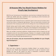 We help you in overcoming the business challenges by delivering ui/ux friendly. Top 10 Reasons To Choose Webbee For Shopify App Development Pdf Docdroid