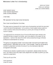 Motivation Letter For A Scholarship Example Just Letter Templates