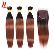 You can either part your hair in the middle or the side. Hairugo Brazilian Hair Weave Bundles With Closure T1b 33 Color Non Remy Straight Human Hair Bundles With Closure Free Shipping Brazilian 4 Bundles Bundles With Closurebrazilian Bundles 4 Aliexpress