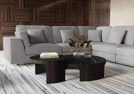 Merax black highlight glass top cocktail coffee table with wooden legs. Modern Oliver Coffee Tables By Modloft