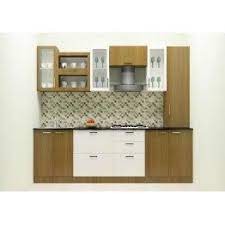 A Modular Kitchen With A Dual Color Combination Made Up Of Plywood With Laminate Finish A Straight Kitchen Modular Kitchen Design Indian Modular Kitchen Design