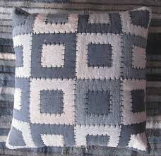 Denim Patchwork Cushions Goruntuler Ile Kirlent Patchwork Quilting Yastik Kilifi