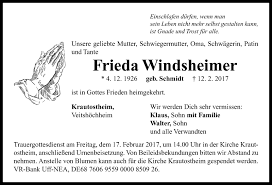 Immer mehr schüler brauchen eine persönliche begleitung, die ihnen hilft, an der schule und in ihrem leben zurecht zu kommen. Traueranzeigen Von Frieda Windsheimer Trauer Flz De