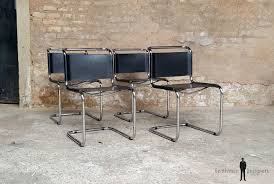 Michael thonet 1859 revu par le studio besau marguerre 2019 pour le 200e anniversaire de lentreprise eva marguerre et marcel besau ont cree une version speciale de la celebre chaise bistrot 214 de thonet. Gentlemen Designers 4 Chaises Vintage Tubulaire Style Breuer Cuir Noir Vintage Tubulaire Breuer Cuir Noir Chair Bro Chaise Vintage 4 Chaises Chaise