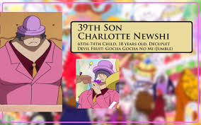 See a recent post on tumblr from @kuravix about charlotte decuplets. Artur Library Of Ohara On Twitter But Of Course The Star Of The Show Is Charlotte Newshi The User Of The Gocha Gocha No Mi The Jumble Jumble Fruit Which Allows