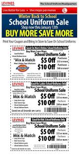 Bring These Coupons Into Levines And Save On School Uniforms Now Thru January 13th Get Up To 10 Off School Uniform School Uniform Sale Shopping Sale