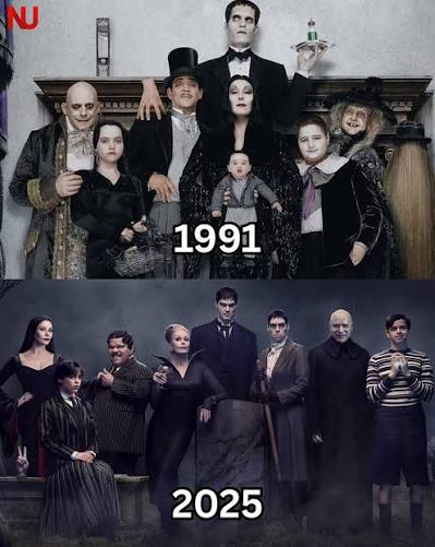 The Addams Family in 1991 vs 2025 and somehow they've only gotten creepier  💀