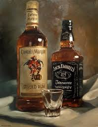 Rum And Whiskey Wine Painting Painting Still Life Still Life Painting