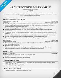 Junior Architect Resume Objective Architect Resume Architecture Resume Architect Resume Sample