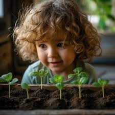 Free Child Gardening Joy Image