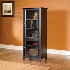 Brown Entertainment Storage Cabinet Tower Vintage Antique Finish Shelves For Books Stereo Or Tv Comp Glass Cabinet Doors Bookcase Storage Media Storage Cabinet