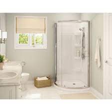Maax Papaya 36 In X 36 In X 72 In Center Drain Corner Shower Kit In White With Frameless Door In Chrome 105545 000 129 103 The Home Depot Corner Shower Kits Corner Shower Corner Shower Doors