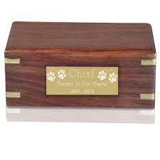 Agape pet services crafts this urn from solid hardwood. Perfect Wooden Box Cat Urn Small