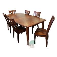 Countryside amish furniture's dining room suites, such as an oak dining room set, come in many different shapes, sizes, and styles so that you can find the perfect one for your home. Amish Hatfield Solid Brown Maple Wood Table 6 Side Chairs Oak For Less Oak For Less Furniture
