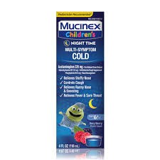 childrens mucinex night time multi symptom cold liquid