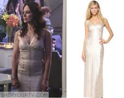 Revenge Season 3 Episode 20 Victoria S Metallic Silver Bandage Dress Shop Your Tv