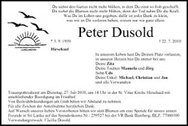 Peter Dusold Traueranzeige Trauer Infranken De