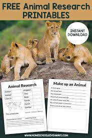 Free Animal Research Printables Instant Download Homeschool Giveaways Animal Science Projects Animal Research For Kids Animal Activities