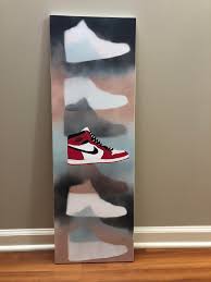 High quality nike inspired canvas prints by independent artists and designers from around the world. 1985 Jordan 1 Acrylic And Spray Paint On 4 By 1 Canvas Nike