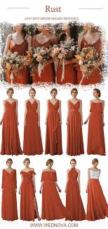 Rust Bridesmaid Dress Spaghetti Strap Dress Halter Chiffon Dress Ruffled Hem Skirt For All S Rust Bridesmaid Dress Bronze Bridesmaid Dresses Bridesmaid Dresses
