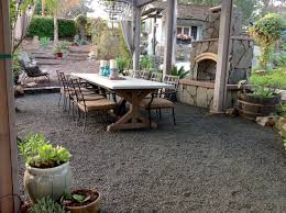 Pea Gravel Patio Used Quarter Inch Crushed Granite So It Is More Compatible And Easy To Walk Diy Backyard Patio Pebble Patio Backyard Patio