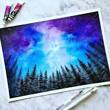 Gefallt 11 8 Tsd Mal 119 Kommentare Humby Art Humbyart Auf Instagram I Just Finished This Recent Com Galaxy Painting Watercolor Art Night Sky Painting