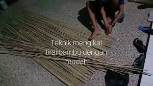 Bambu, tali, dan cat 2) alat: Teknik Mengikat Tirai Bambu Dengan Mudah Youtube
