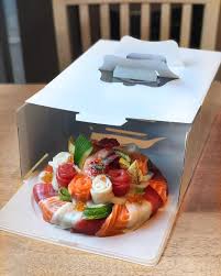Komeyui Melb Signature Sushi Cake Available For Pre Order Bespoke With Your Favourite Sashimi Toppings Komeyui S Sushi Cake Homemade Sushi Cooking Seafood