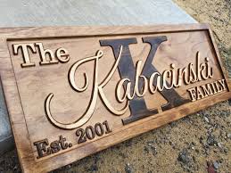Last Name Sign Personalized Wood Signs Custom Carved Wooden Signs Wooden Carved Signs