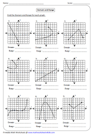 Graph Domain And Range Linear Function Worksheets Algebra 1
