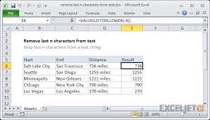 While working with excel, we are able to retrieve only the specific parts of a text string that we want by using the a common requirement is how to remove characters in excel cells e.g. Excel Formula Remove Characters From Right Exceljet