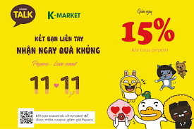 ⛔KẾT BẠN LIỀN TAY - NHẬN NGAY QUÀ KHỦNG.⛔ =-=-=-=-=-=-=-=-=-= 🕰️Từ ngày 03/11 đến ngày 11/11, khách hàng kết bạn trên #Kakaotalk cùng #Kmarket sẽ được tặng ngay Coupon giảm giá 15%