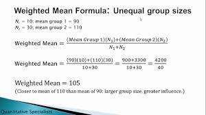 If all the weights are equal, then the weighted mean equals the arithmetic mean (the regular average you're used to). How To Calculate The Weighted Mean Weighted Average Overall Mean Youtube