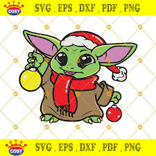 Merry Christmas Baby Yoda Svg Star Wars Svg Cosysvg