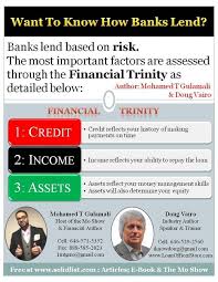 Pin On How Banks Lend The Financial Trinity Authors Mohamed T Gulamali Doug Vairo