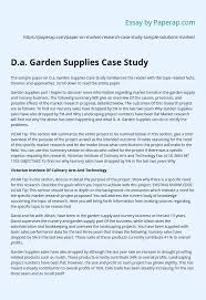 Northwell health care research projects undertaken, førde. D A Garden Supplies Case Study Essay Example