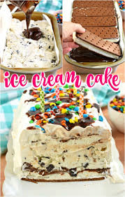 Birthday Cake Ice Cream Sandwich Easy Ice Cream Cake Recipe Made By Stacking Ice Cream Sandwiches Chocolate Chip Homemade Ice Cream Cake Ice Cream Cake Recipe Homemade Easy Homemade Ice Cream