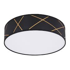 Die beleuchtung braucht man dann auch tagsüber, z. Deckenleuchte Led Rund Stoff Schwarz Stoffdeckenleuchte Matt Deckenlampe Schlafzimmer Mit Textilschirm In Goldfarben D X H 40 X 10 5 Cm Kaufen Bei Www Etc Shop De Gmbh Co Kg