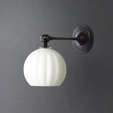 About this item 1.perfect craft: Pumpkin Ribbed Opal Glass Bathroom Wall Light