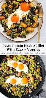 Healthy Pesto Potato Hash Skillet Walder Wellness Dietitian Rd Recipe In 2021 Healthy Egg Recipes Healthy Potato Recipes Healthy Pesto