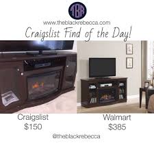 Electric fireplace with shelves needs a new home! Craigslist Find Of The Day Chimney Free Media Electric Fireplace The Black Rebecca