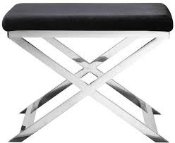 Pangea Home Lexi Stool Contemporary Vanity Pangea Vanity Stool
