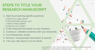 Identification of the participants in the study. 12 Ways To Dramatically Improve Your Research Manuscript Title And Abstract Goldbio