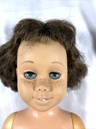 VTG MATTEL CHATTY CATHY TALKING DOLL BRUNETTE SHORT HAIR BLUE EYES PARTY  COAT