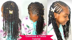 Some of these styles are so simple you only need a minute or two (really!), especially if you've organized your put hair in a ponytail high on the head, then twist the hair around into a bun. Kids Natural Hairstyles Tutorial Cornrows Twists Youtube