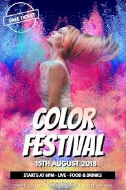Color Festival Powder Partyevent Flyer Template Event Poster Template Color Festival Event Poster