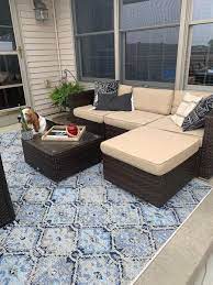 Phi Villa 3 Piece Rattan Outdoor Sectional Sofa Outdoor Furniture Sets Wicker Patio Set Small Outdoor Furniture