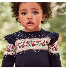 Baby Merchant Marine Rose Fair Isle Baby Rose Fair Isle Matching Set by  Janie and Jack