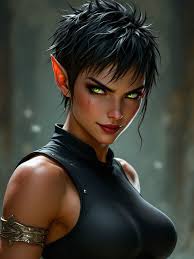 Female Human Fighter (Generated with https://char-gen.com)